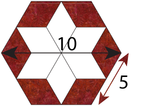 5 inch Pieced Hexagon