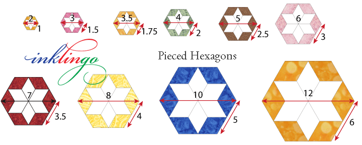 300 Pieced Hexagons with Inklingo