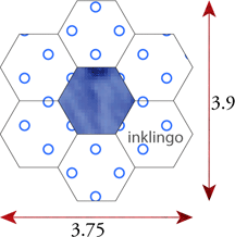 dimensions of hexagon flower with 0.75 inch hexagons