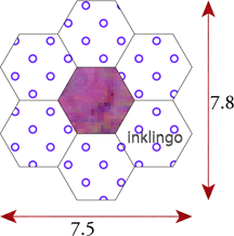 dimensions of hexagon flower