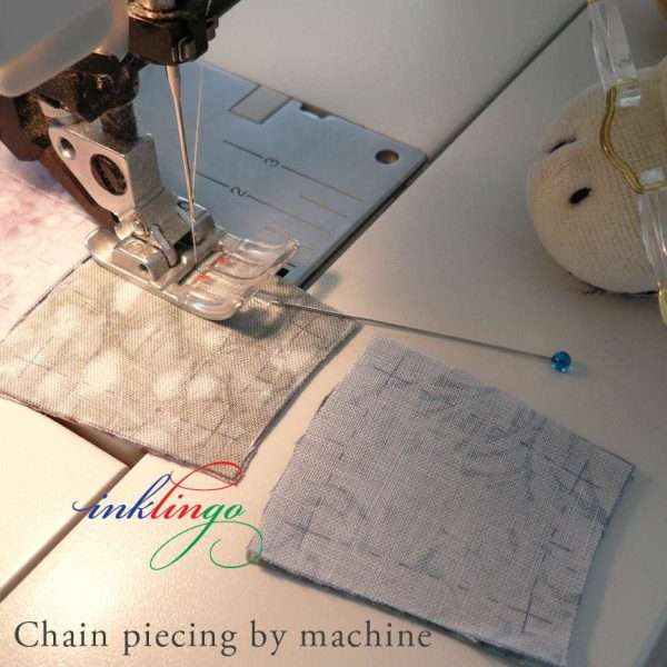 chain piece Double Wedding Ring arcs by machine