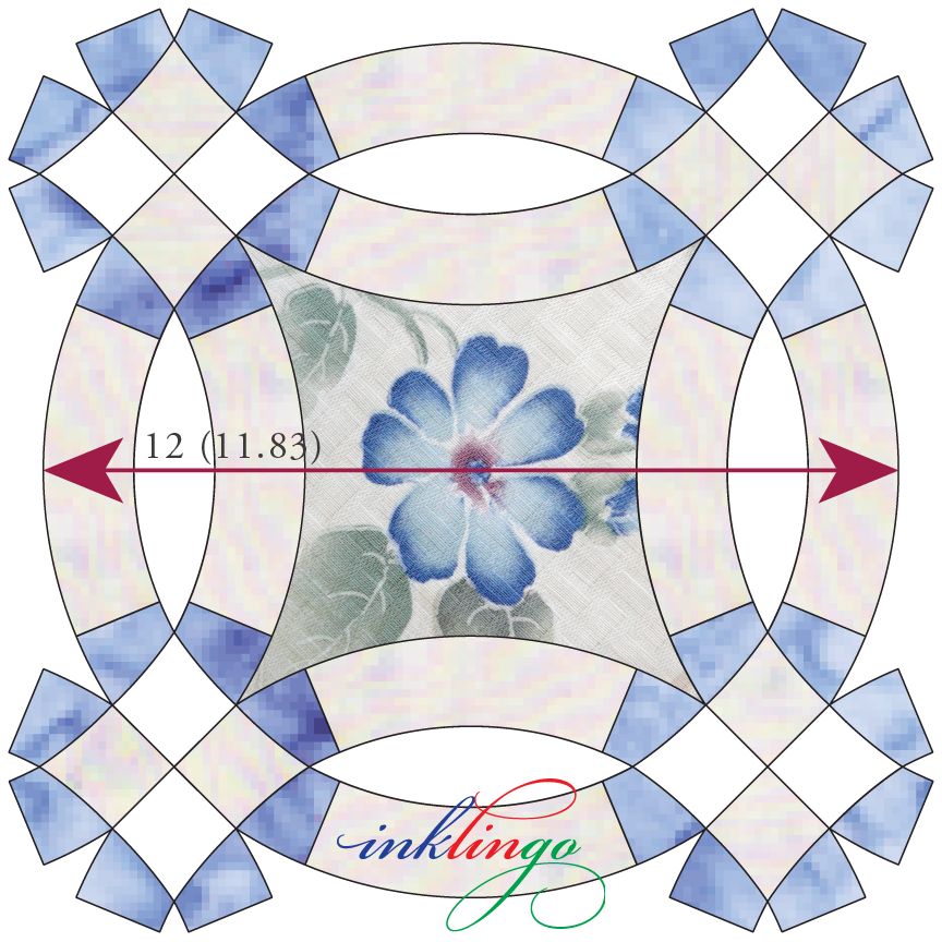 Double Wedding Ring 12 inch PDF - Quilt with Inklingo