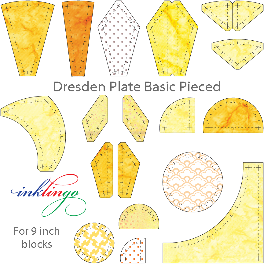 dresden plate basic templates to print on fabric