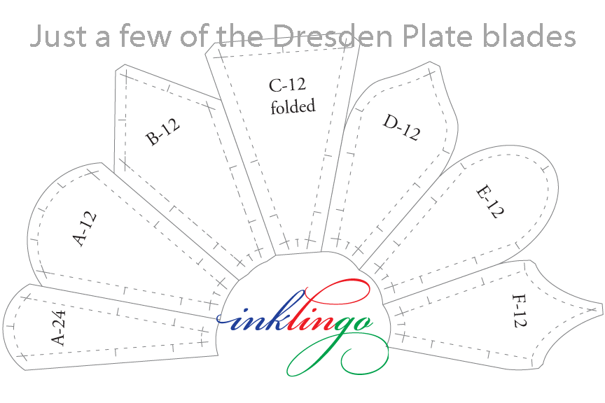 variety of Inklingo Dresden Plate blades