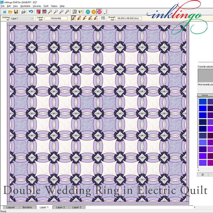 Acrylic Slit N Sew Double Wedding Ring Quilting Templates Set #DWR