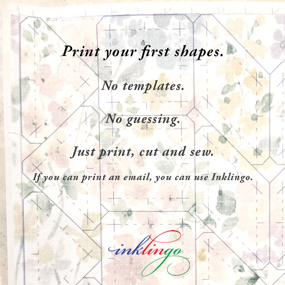 Print quilt shapes on fabric