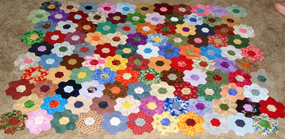 Hexagon flowers by Gina Elias with Inklingo