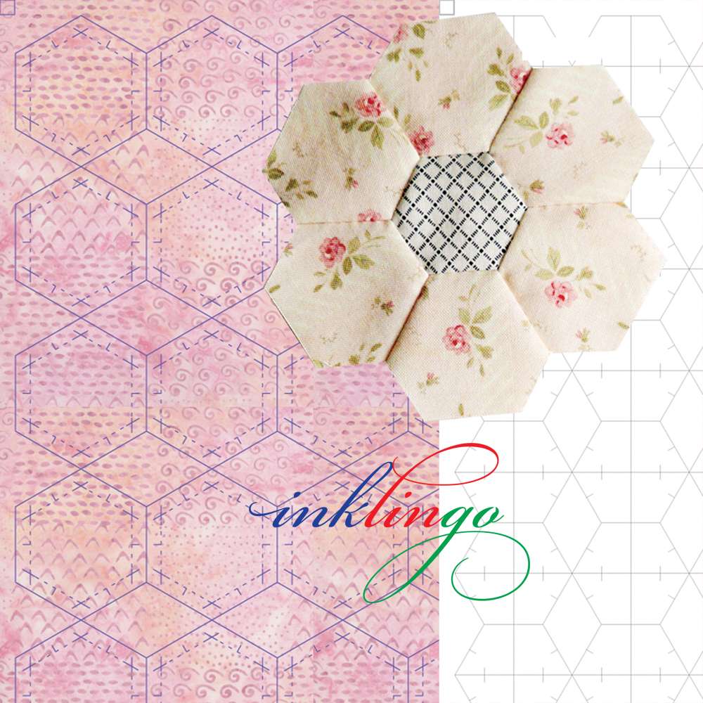 print hexagons on fabric or paper