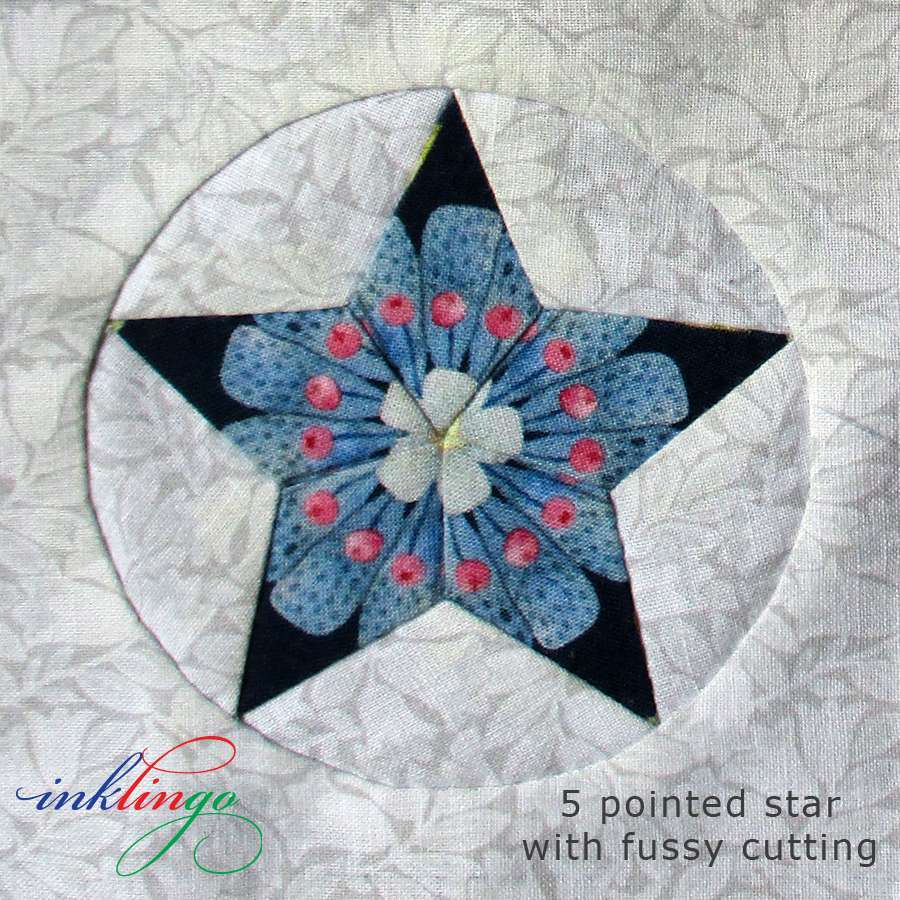 5 pointed star with fussy cutting