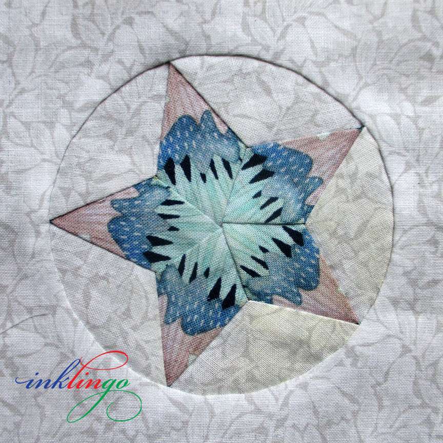 5 pointed star with fussy cutting