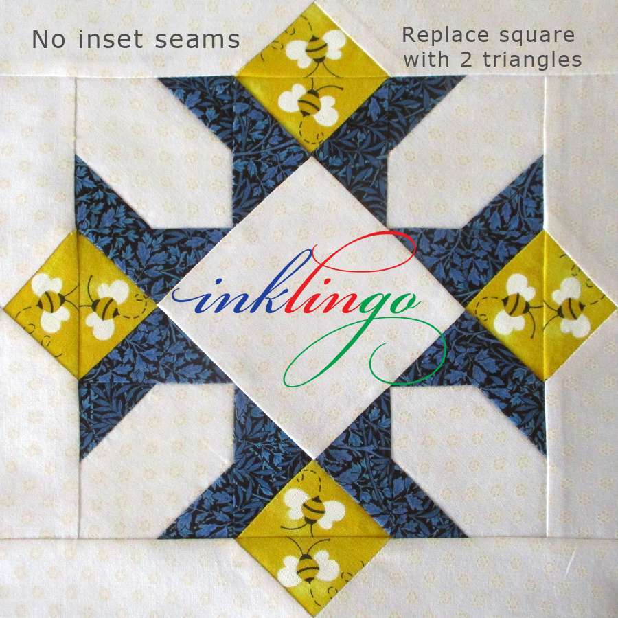 Springtime quilt block with no inset seams