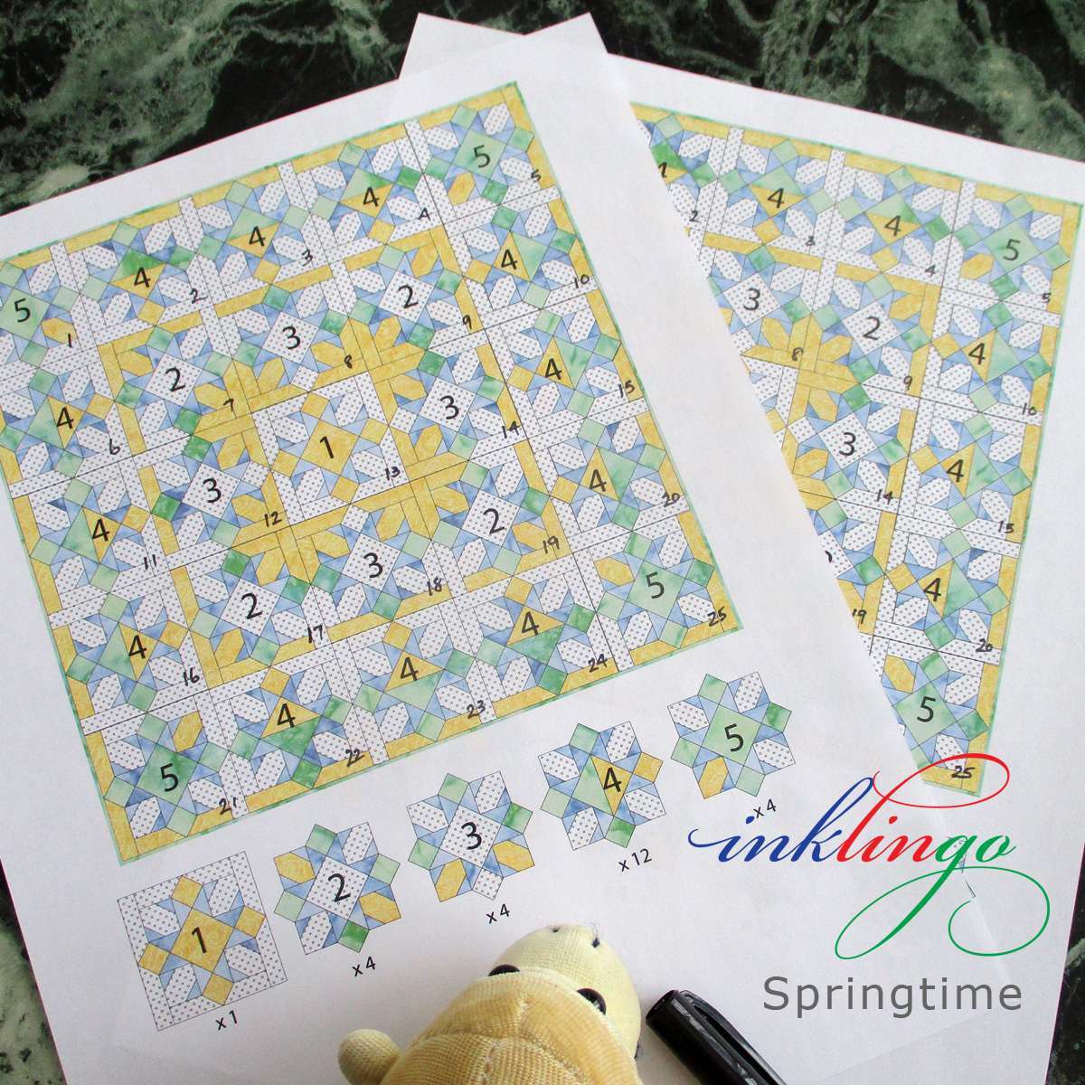 Sewing Springtime Quilt Blocks - Quilt with Inklingo