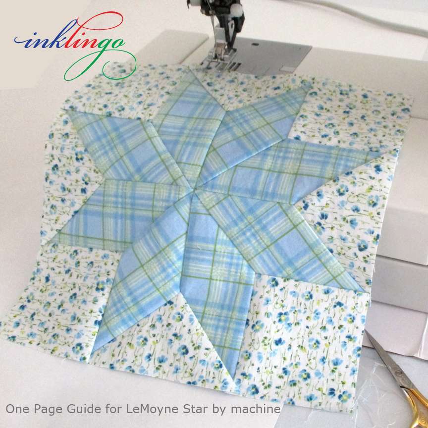 Sew LeMoyne Star by machine with Inklingo