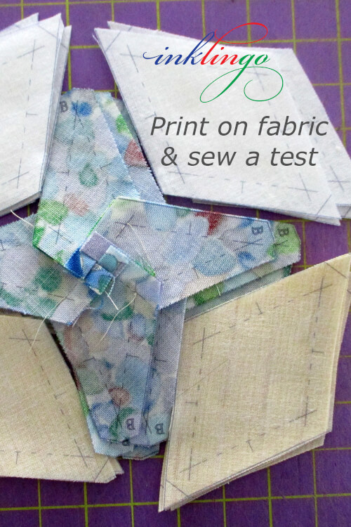 Print on fabric and sew tests