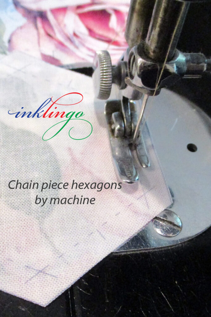 Chain piece hexagons by machine