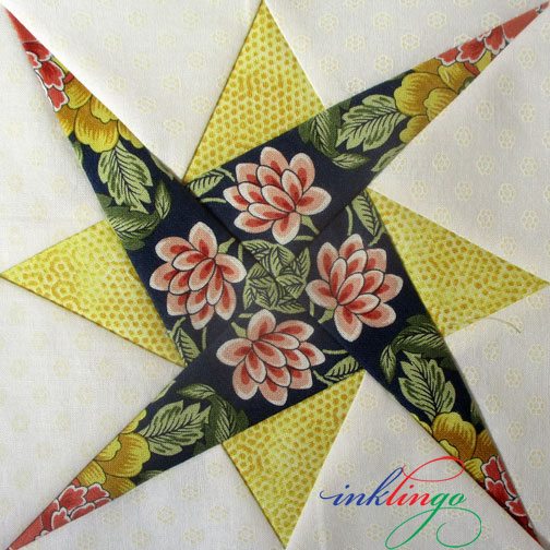 fussy cut Starry Path quilt block