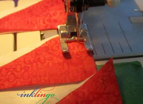 Sew Starry Path blocks by machine.