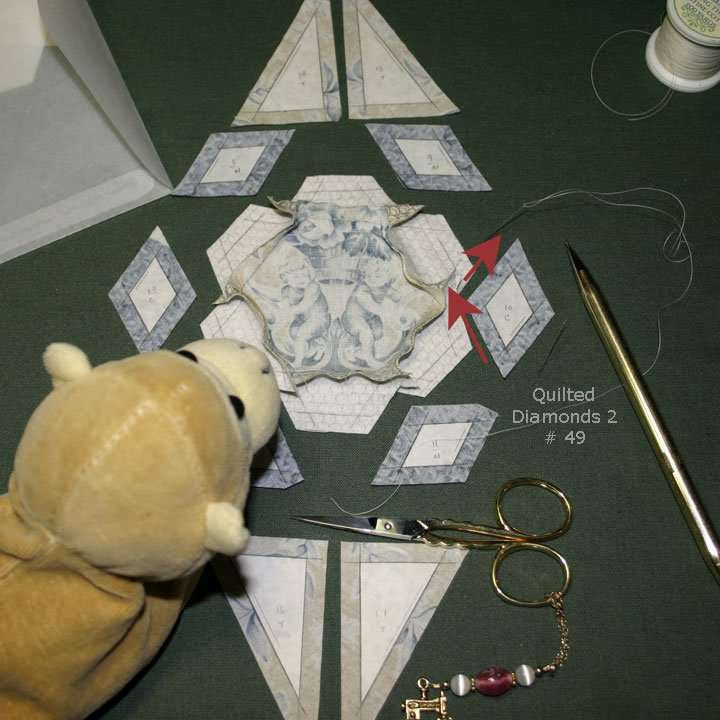 Continuous stitching Quilted Diamonds