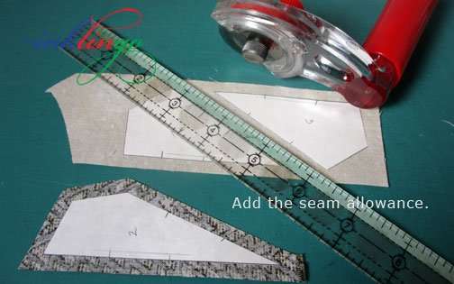 Add seam allowance around freezer paper templates