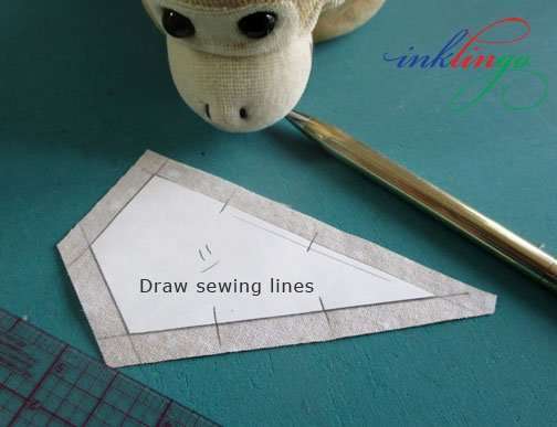 Draw sewing lines on fabric