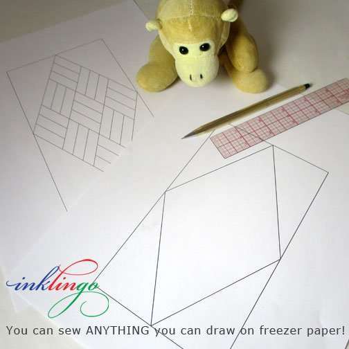 Draw Quilted Diamonds on freezer paper