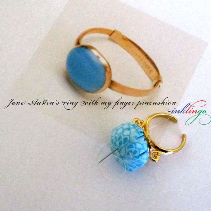 Turquoise ring finger pincushion