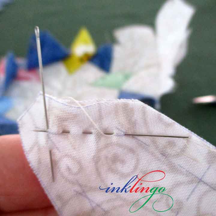 Hand piece with a running stitch