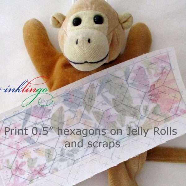 Print hexagons on Jelly Rolls and scraps