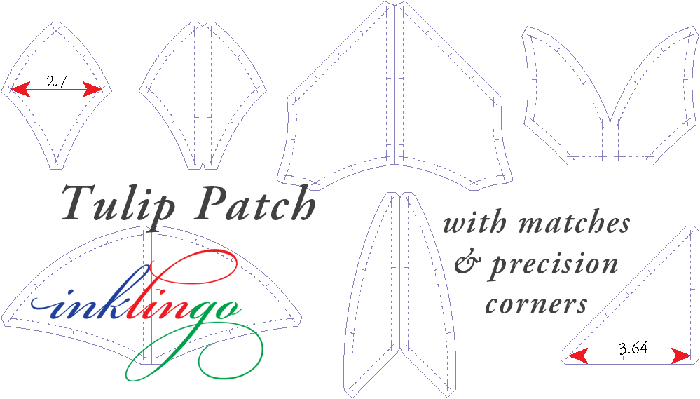 Templates for Tulip Patch Quilt Block 8-inch