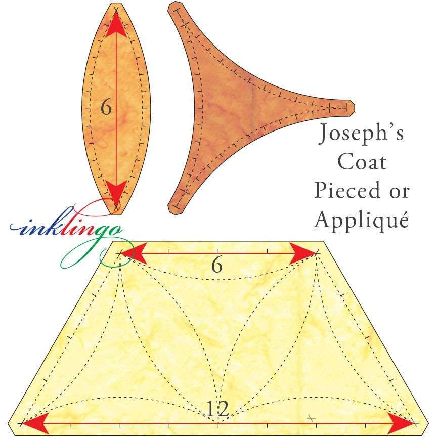 templates for Joseph's Coat 6 inch