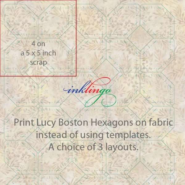 Print hexagons on fabric instead of using templates