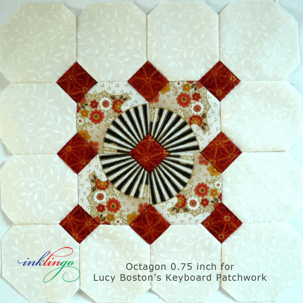 Octagon templates to print on fabric for Keyboard Patchwork by Lucy Boston