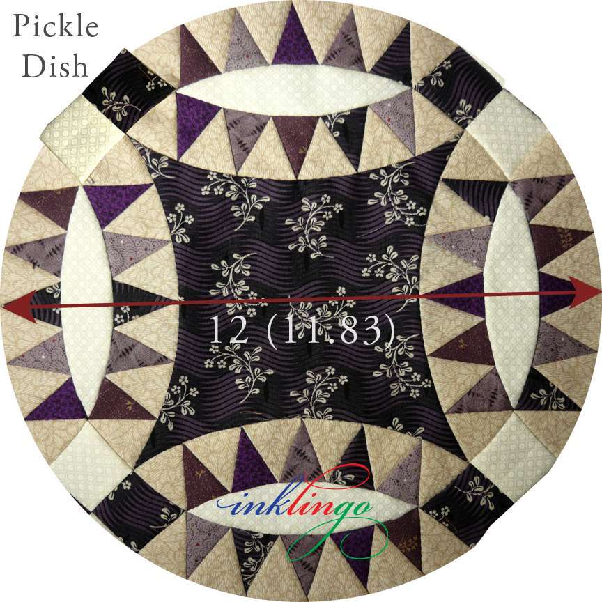 Pickle Dish 7 Points Double Wedding Ring Quilt Templates Quilting Block  Pattern PDF 