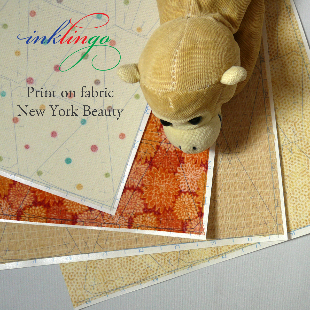 Print on fabric New York Beauty quilt block