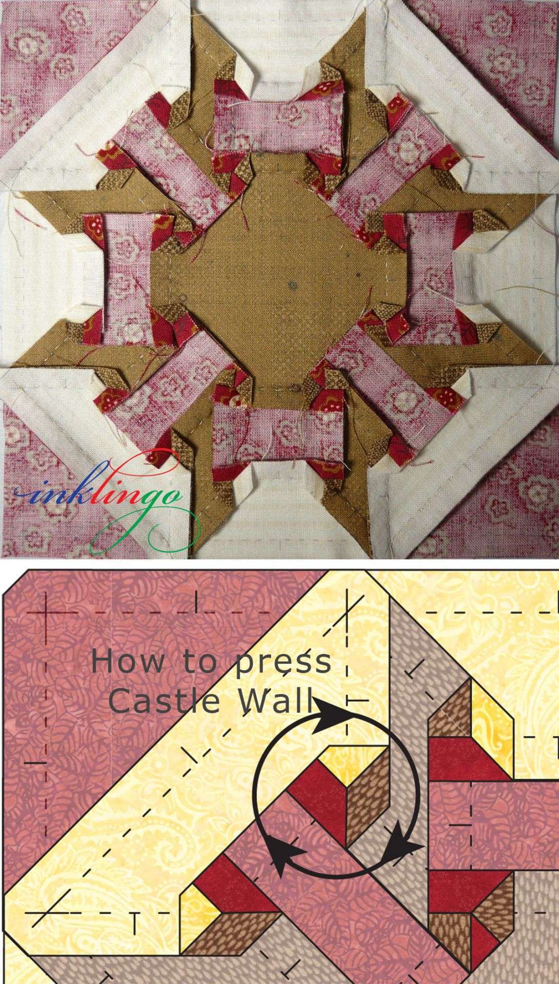 press castle wall quilt block