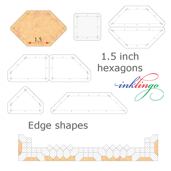 Lucy Boston Patchwork of the Crosses 1.5 inch hexagons