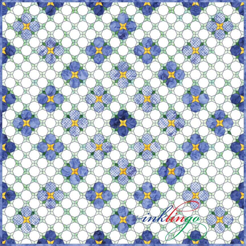 Quilt with 1.32 inch Periwinkle Octagons