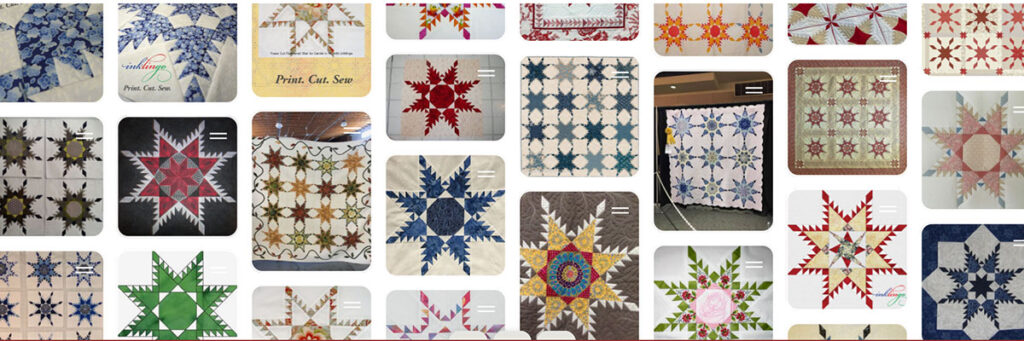 Selection of Feathered Star Quilts to make with Inklingo