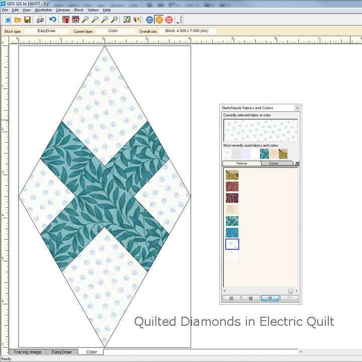 Quilted Diamonds in Electric Quilt