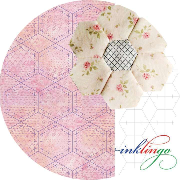 Print hexagons on fabric or paper