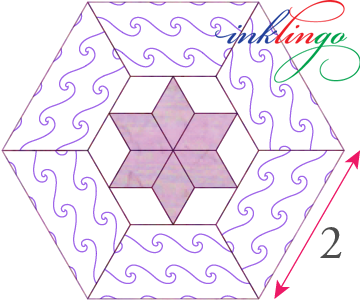 2 inch Pieced Hexagons with Inklingo