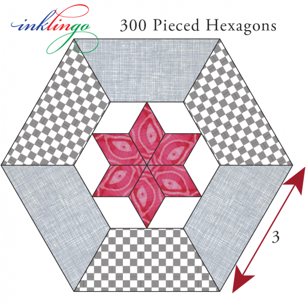 300 Pieced Hexagons