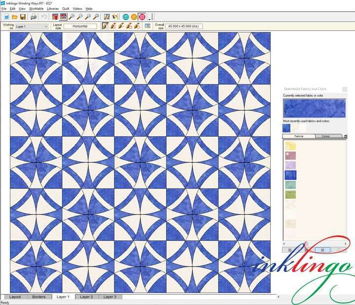 Winding Ways Quilt with Inklingo Deluxe shapes