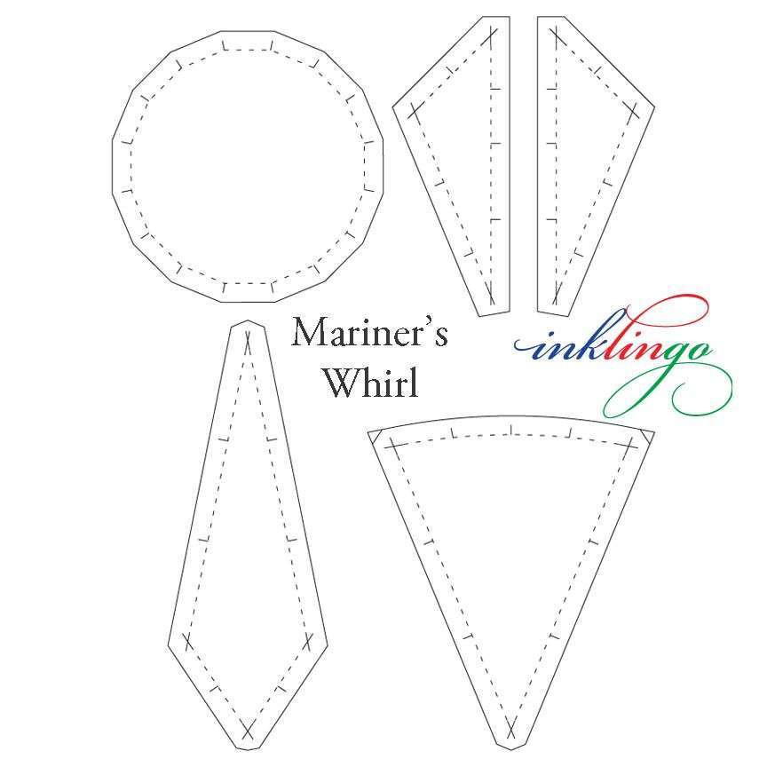 Mariner's Whirl 16 inch quilt templates