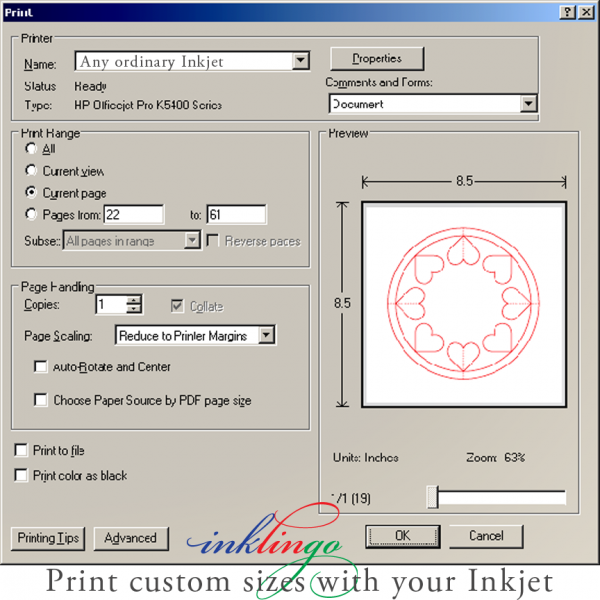 print dialog box