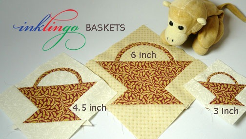 3 sizes of Basket Quilt Blocks