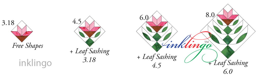 Leaf Sashing for Carolina Lily quilt blocks