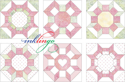 variations of castle wall quilt block