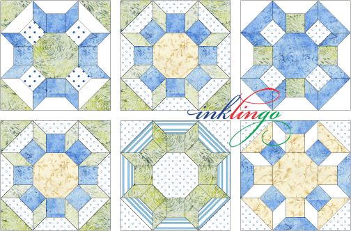 Variations of Castle Wall quilt block