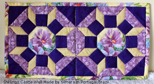 Castle Wall mug rug quilt